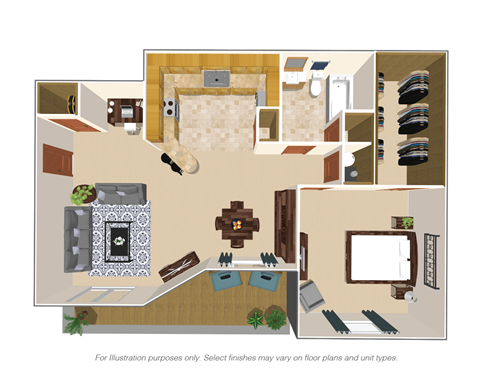 1 Bedroom Floor Plan at Colonial Village, Crescent Springs